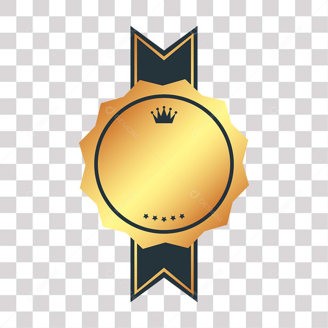 crachá dourado de forma circular png de imagem transparente