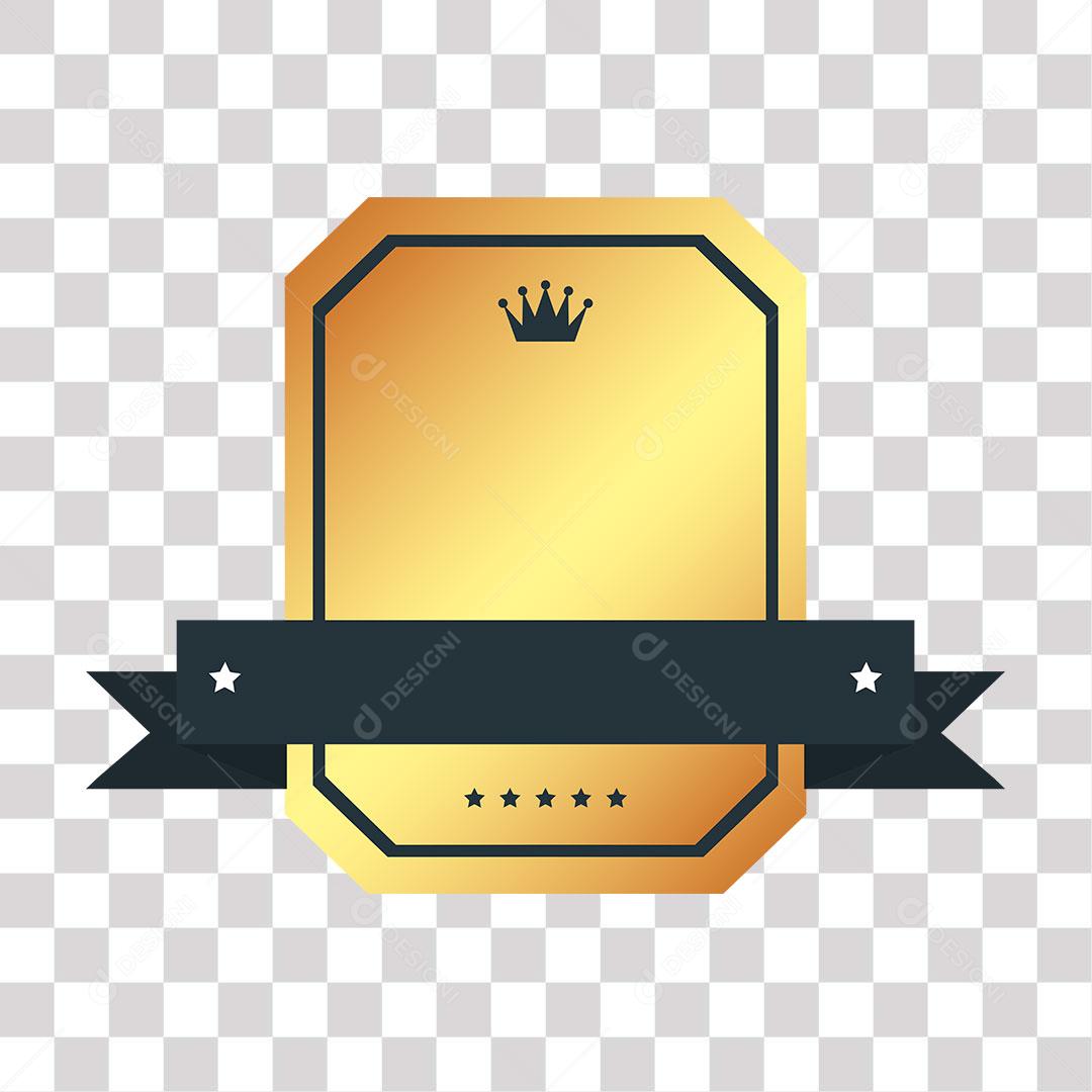 crachá dourado de forma geométrica png de imagem transparente