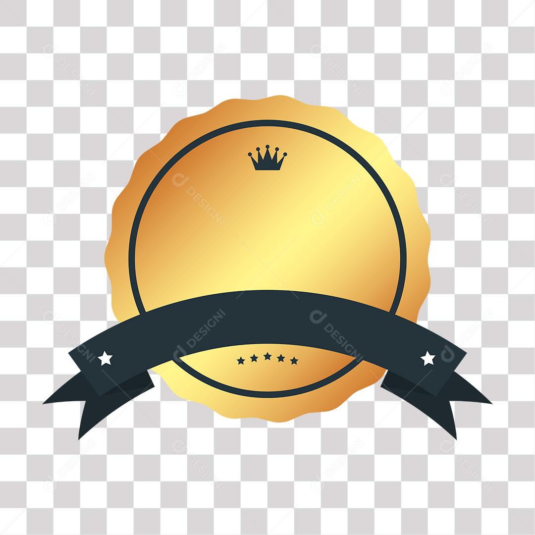 crachá dourado de forma geométrica png de imagem transparente