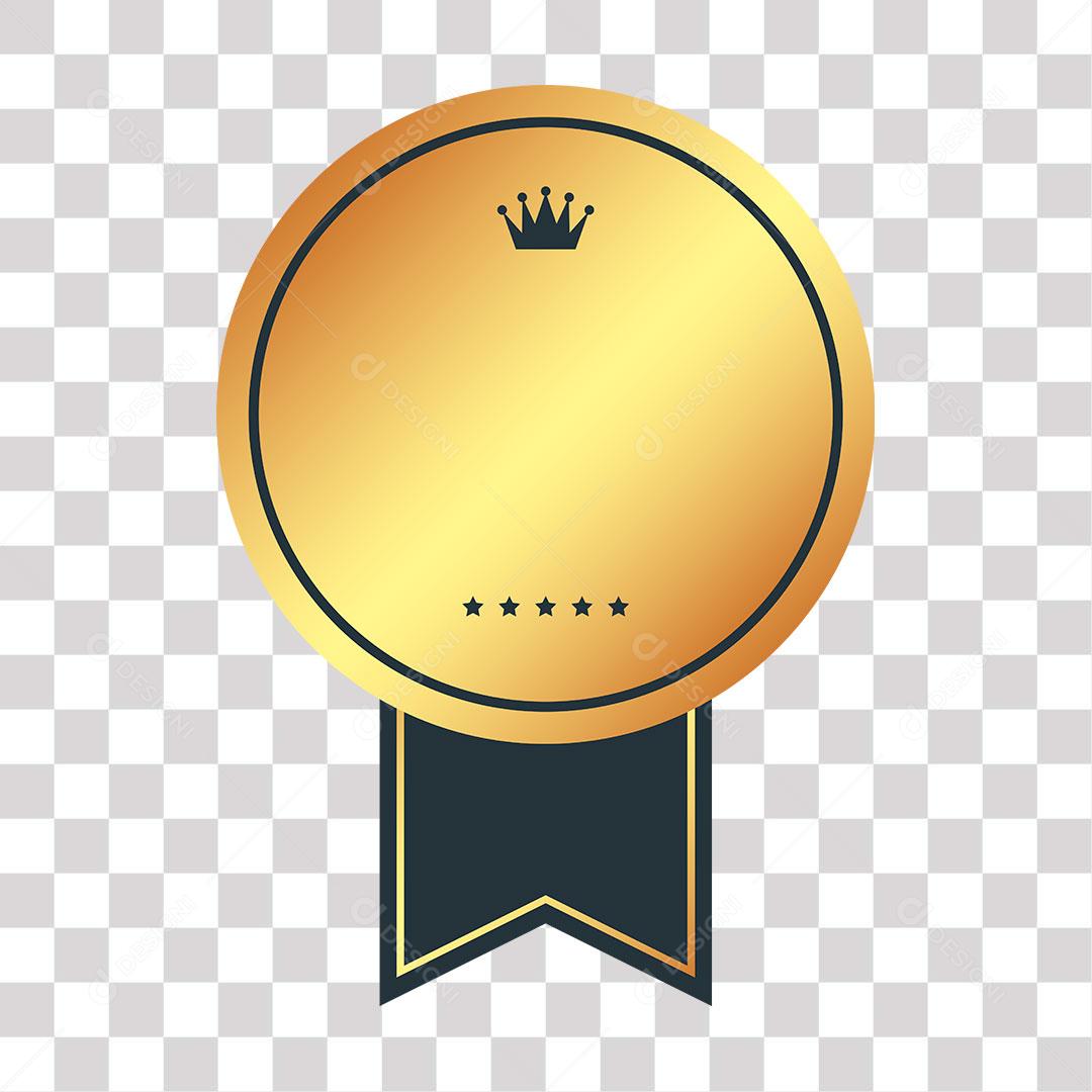 crachá dourado de forma circular png de imagem transparente