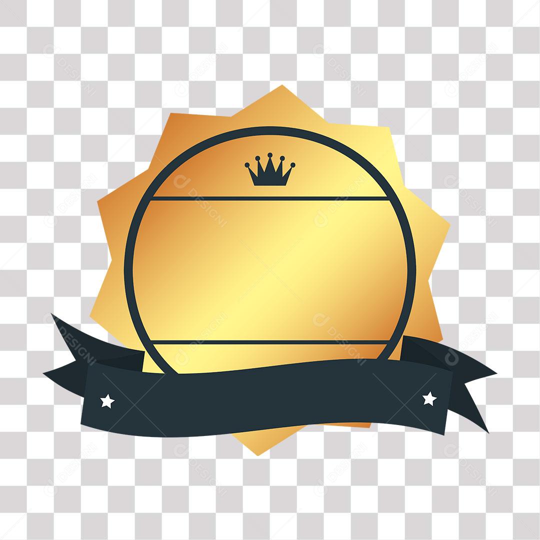 crachá dourado de forma circular png de imagem transparente