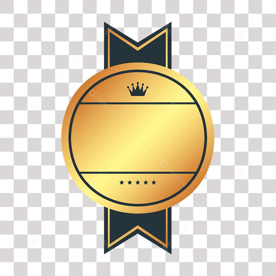 crachá dourado png de imagem transparente