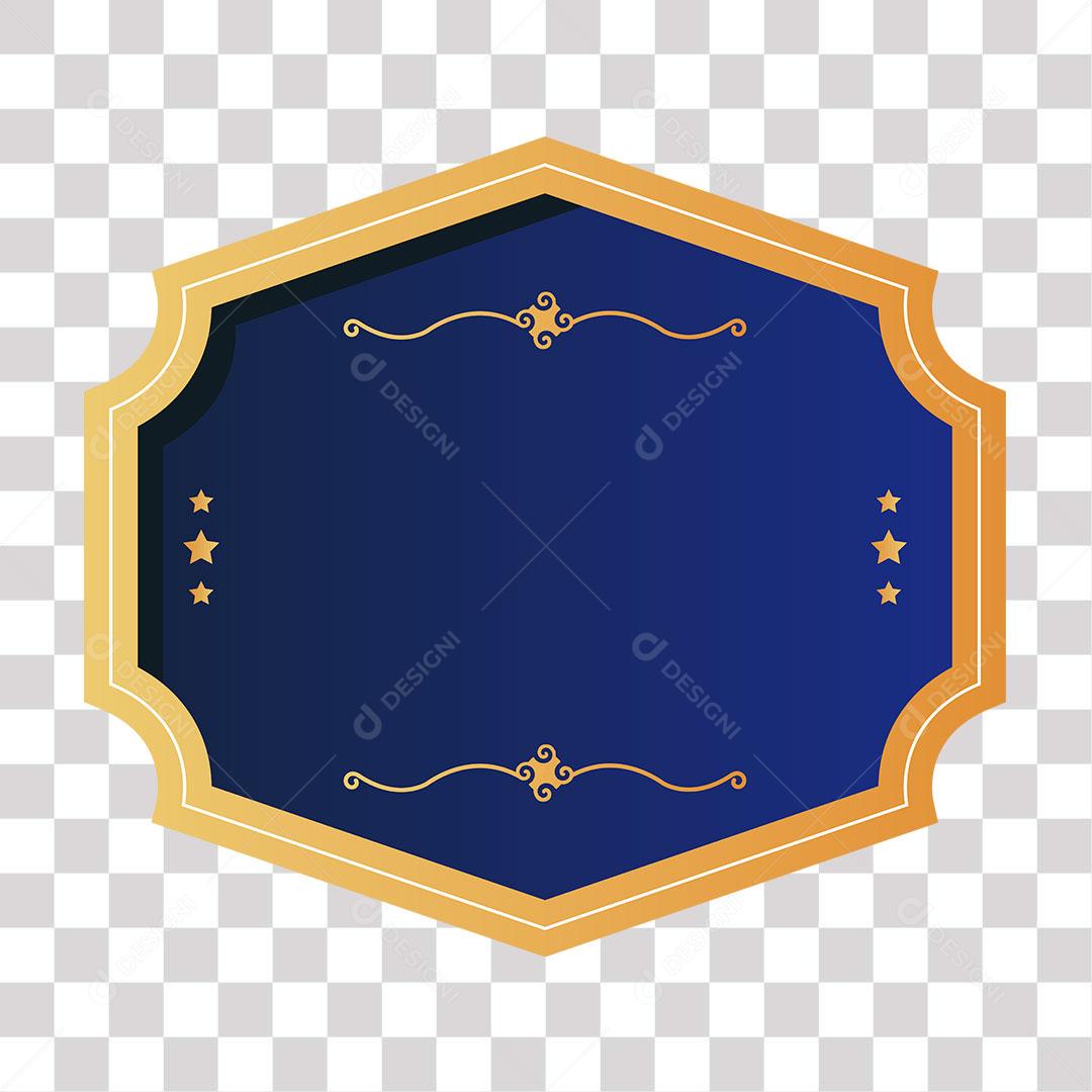 brasão dourado de fundo azul png de imagem transparente