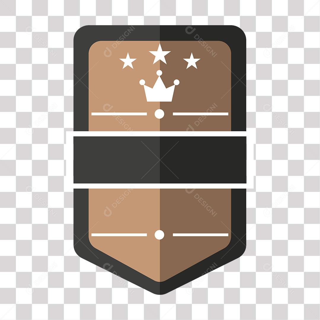 desenho de brasão de cor  marrom escuro