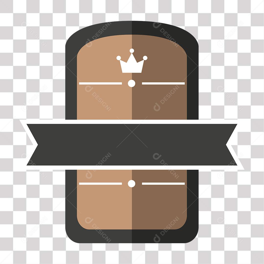 desenho de brasão de cor  marrom escuro