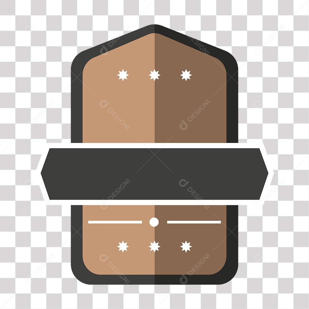 desenho de brasão de cor  marrom escuro