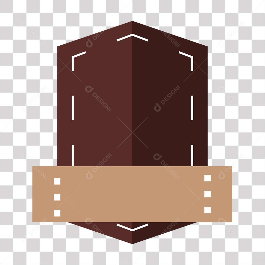 desenho de brasão de cor  marrom escuro