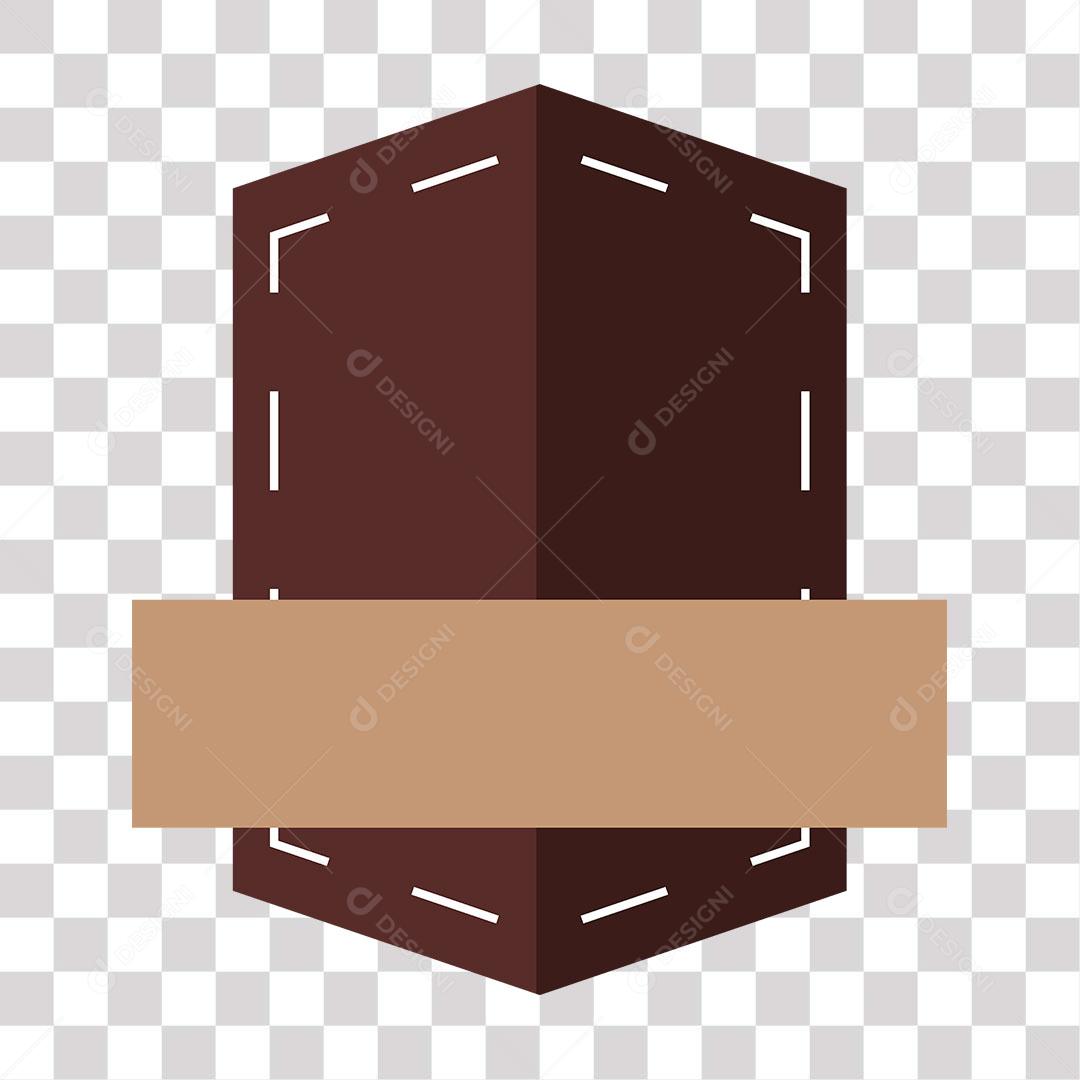 desenho de brasão de cor  marrom escuro