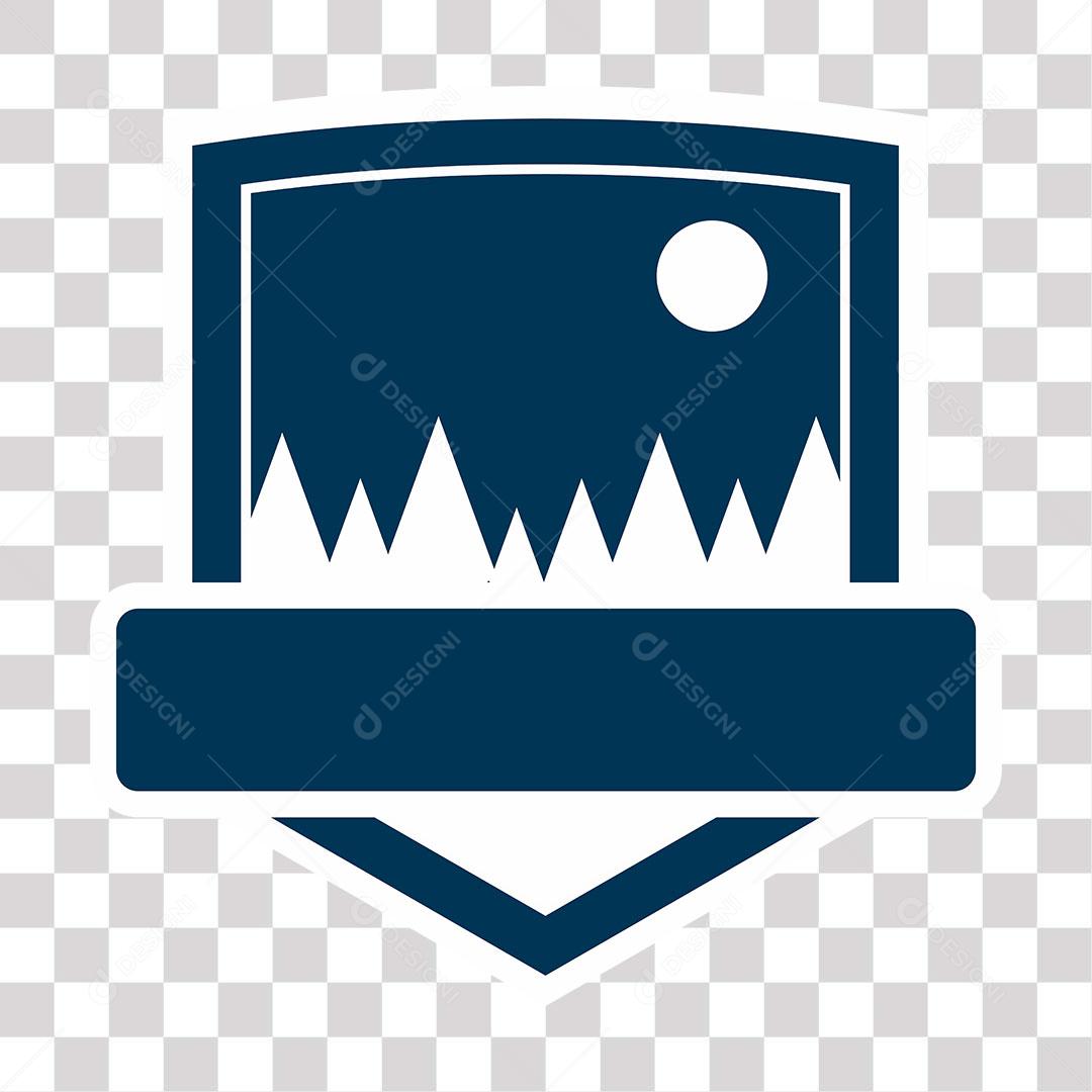 desenho de placa com faixa e floresta a fundo