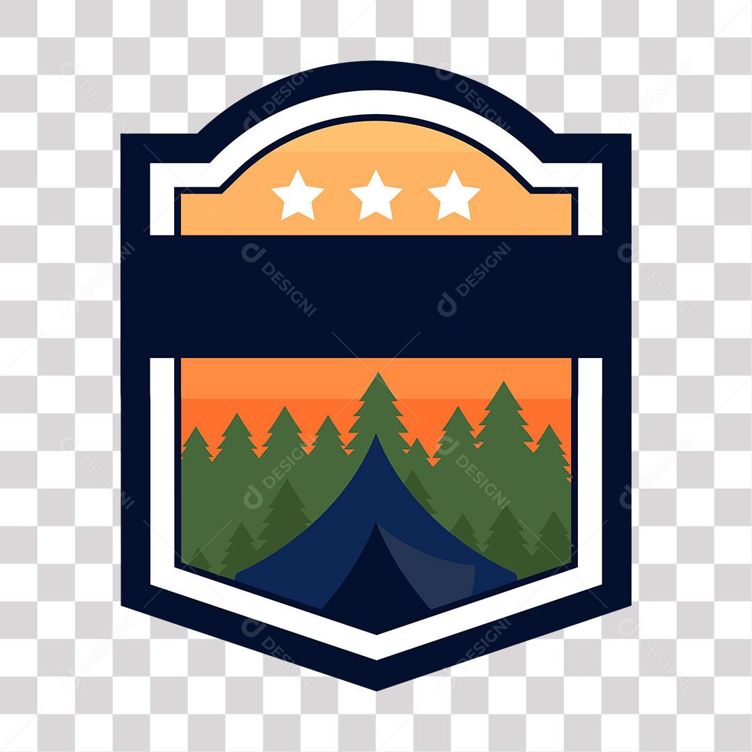 desenho de modelo de placa com área florestal