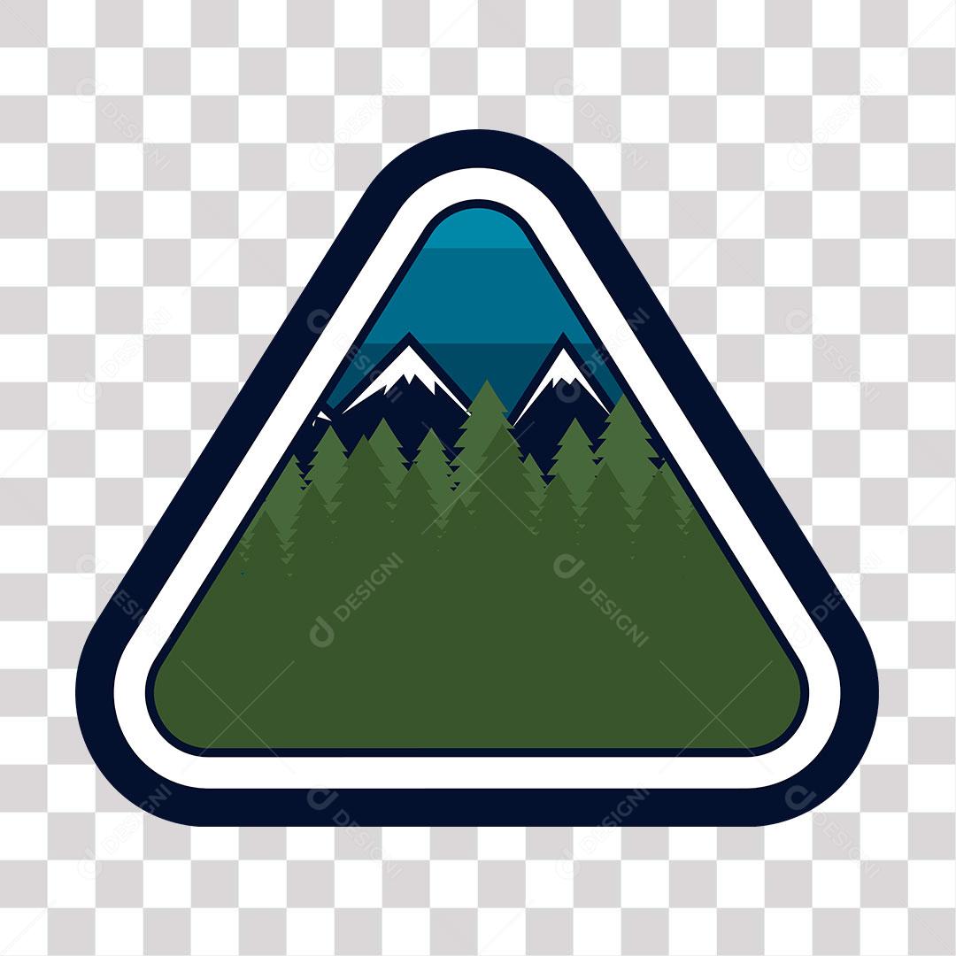 desenho de modelo de placa com montanhas