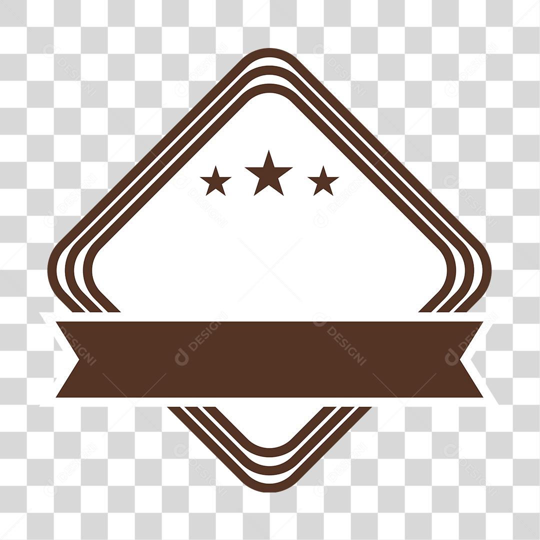 Desenho de um brasão marrom com laço