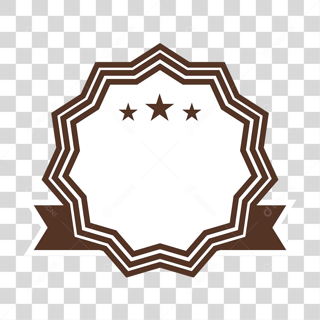 Desenho de um brasão marrom com laço