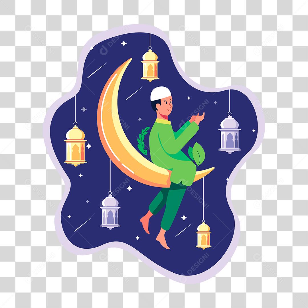 Desenho de homem Conceito homem botando brilho em estrelas