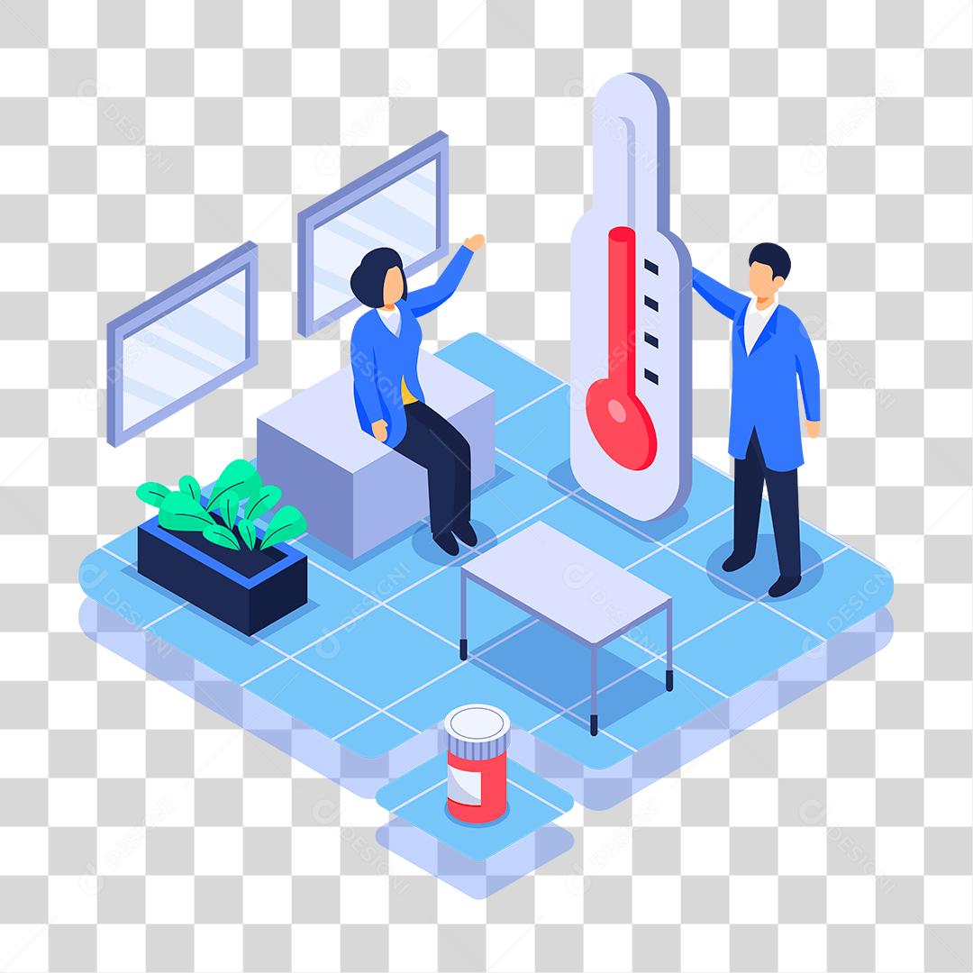 Desenho de medico atendendo paciente