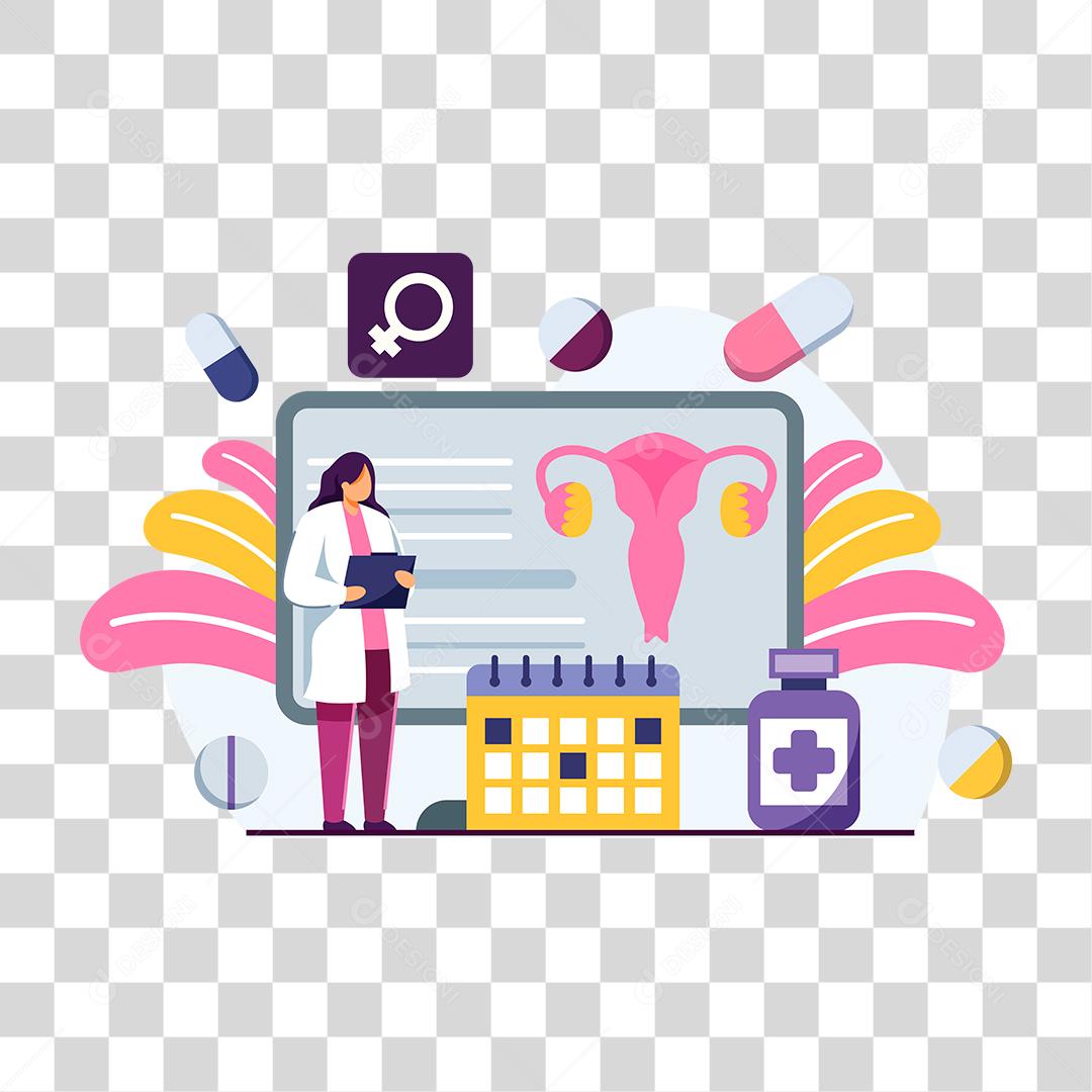Desenho de mulher ginecologista