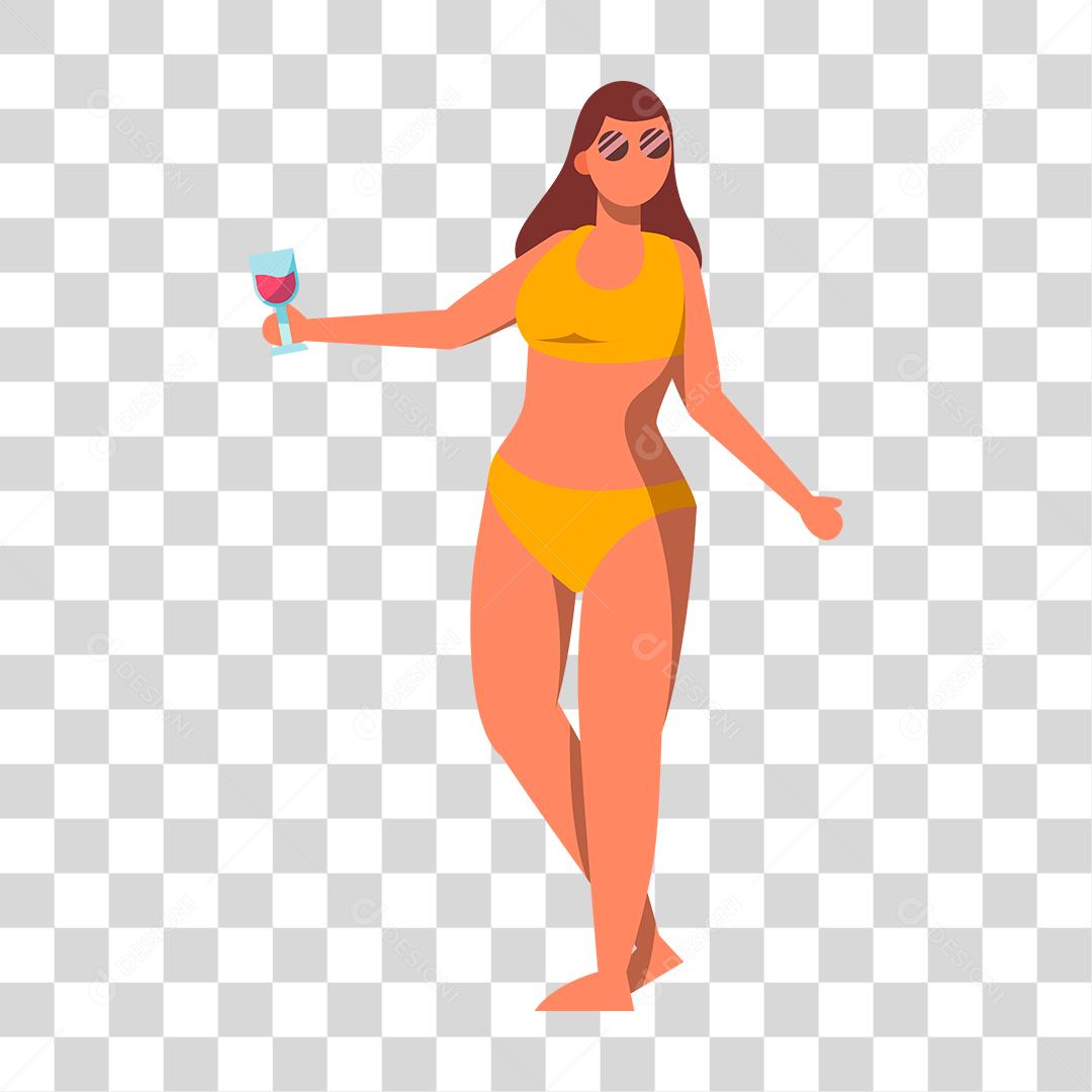 Desenho de pessoas vestidas com roupas de banho