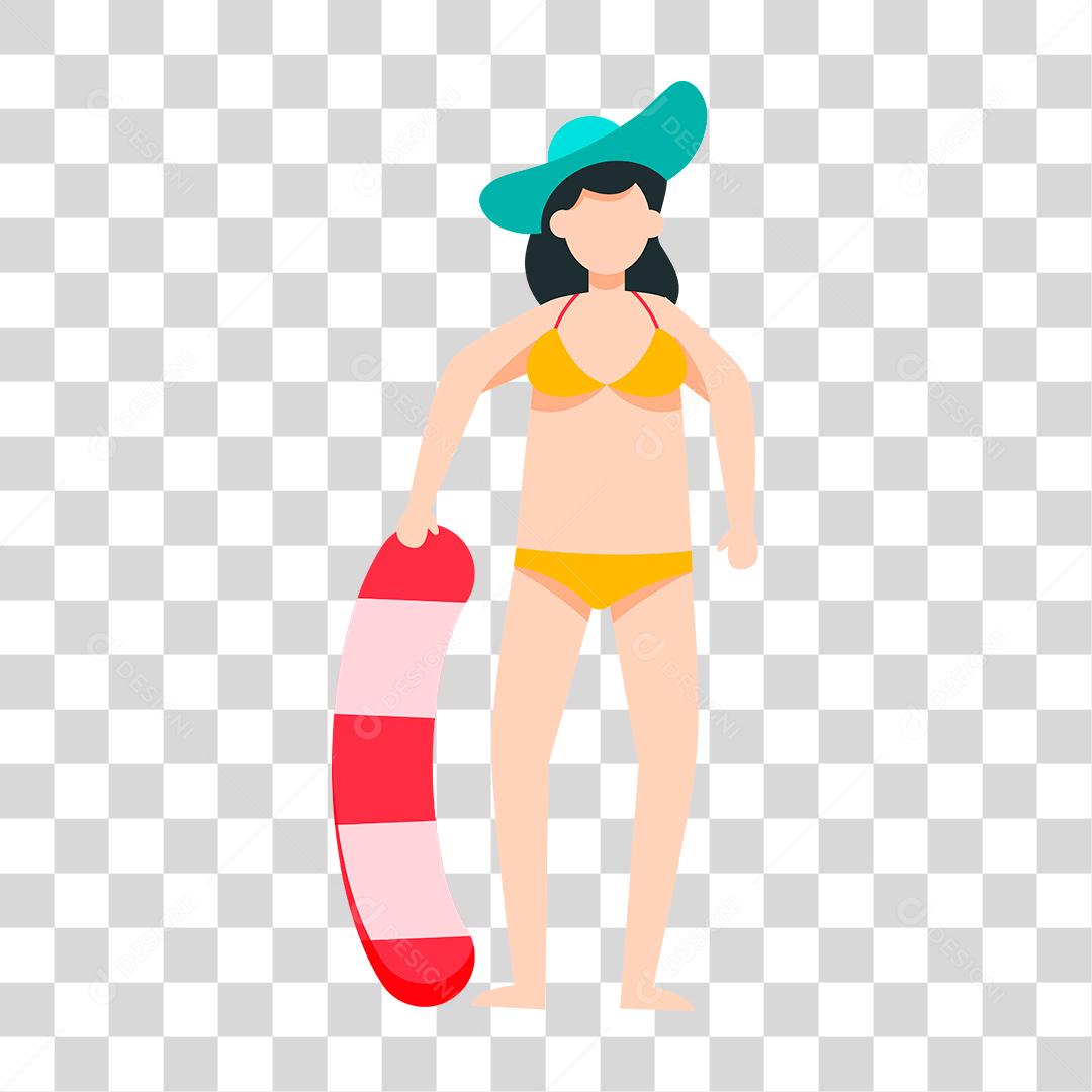 Desenho de pessoas vestidas com roupas de banho