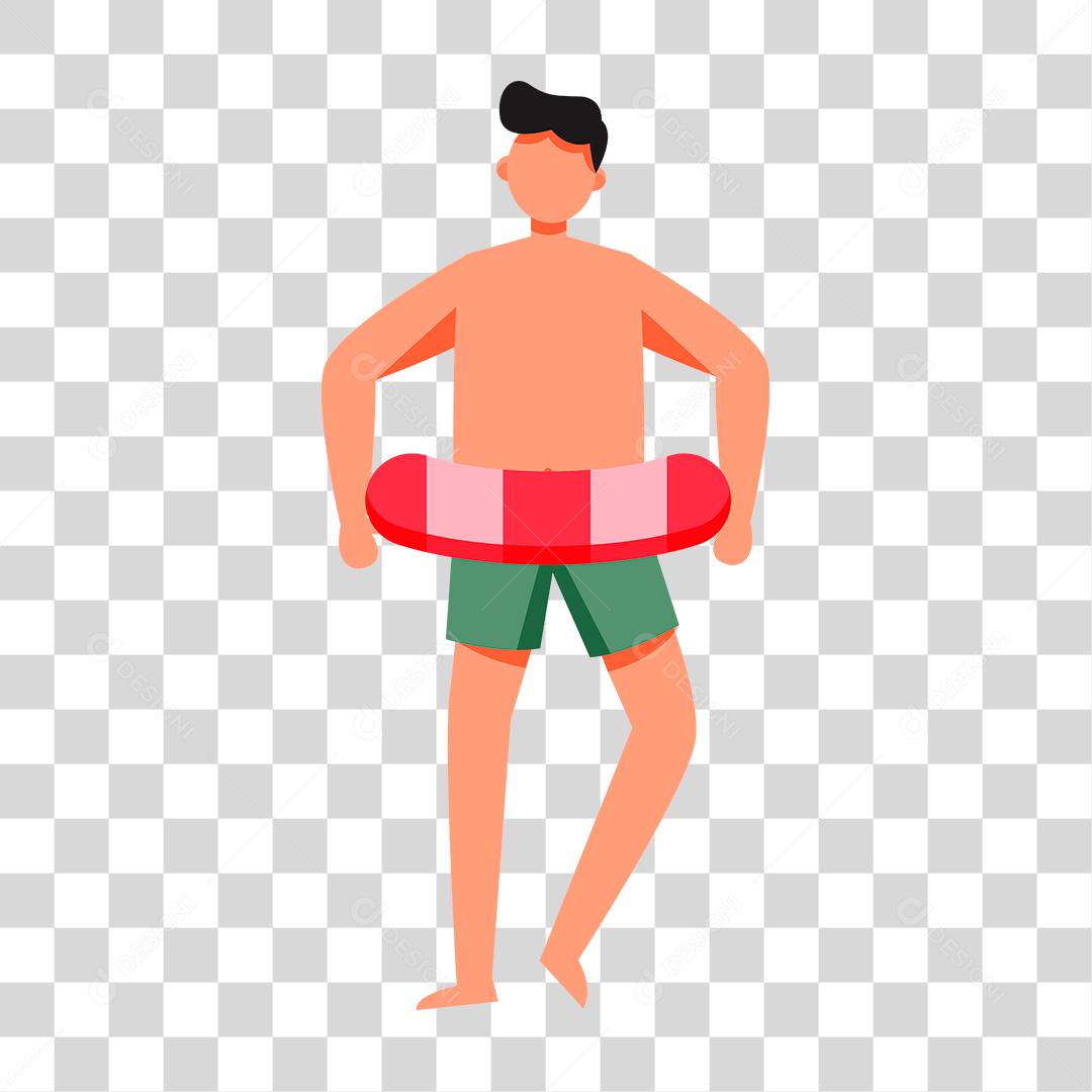 Desenho de pessoas vestidas com roupas de banho