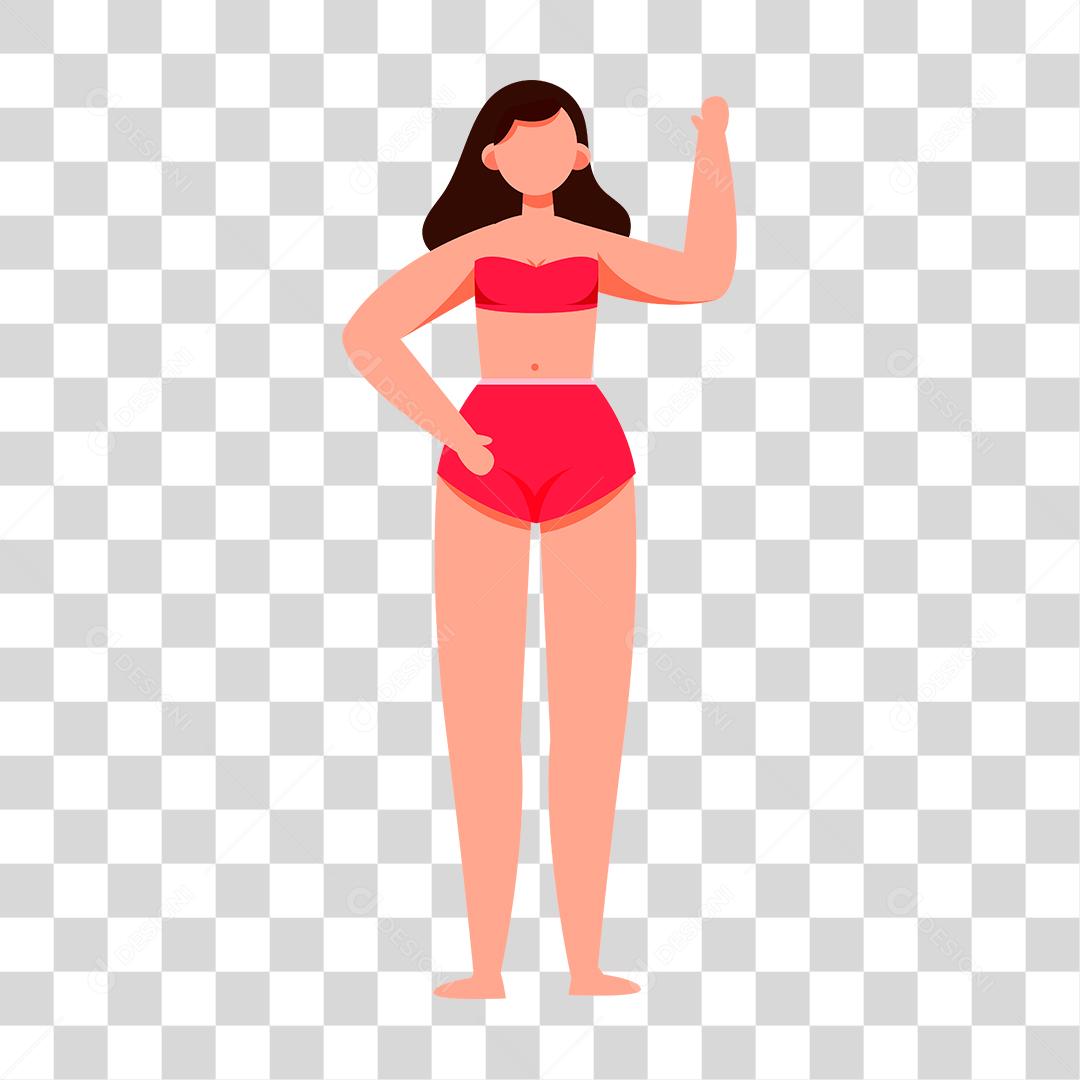 Desenho de pessoas vestidas com roupas de banho