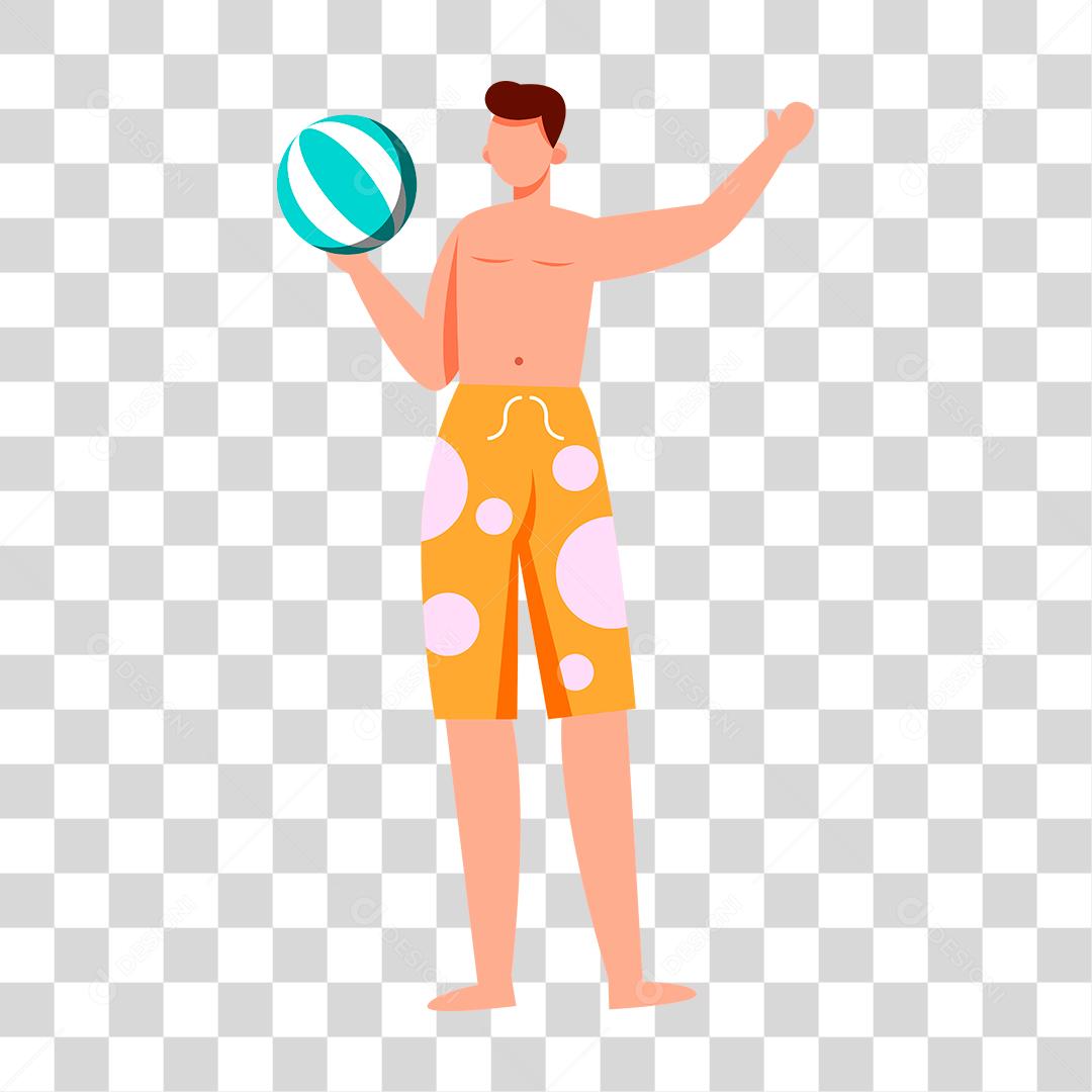 Desenho de pessoas vestidas com roupas de banho