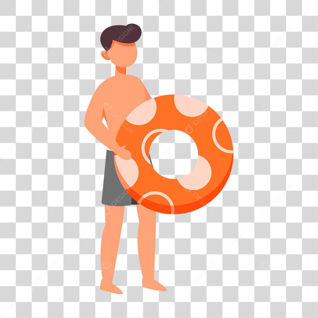 Desenho de pessoas vestidas com roupas de banho