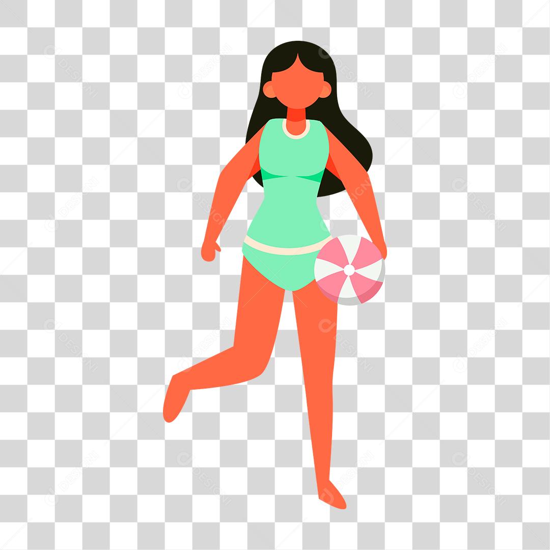 Desenho de pessoas vestidas com roupas de banho