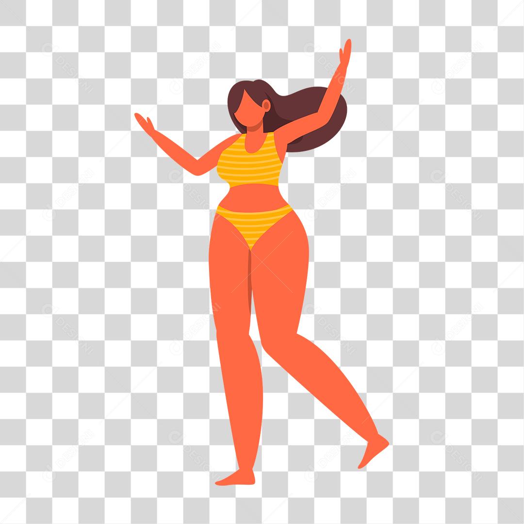 Desenho de pessoas vestidas com roupas de banho