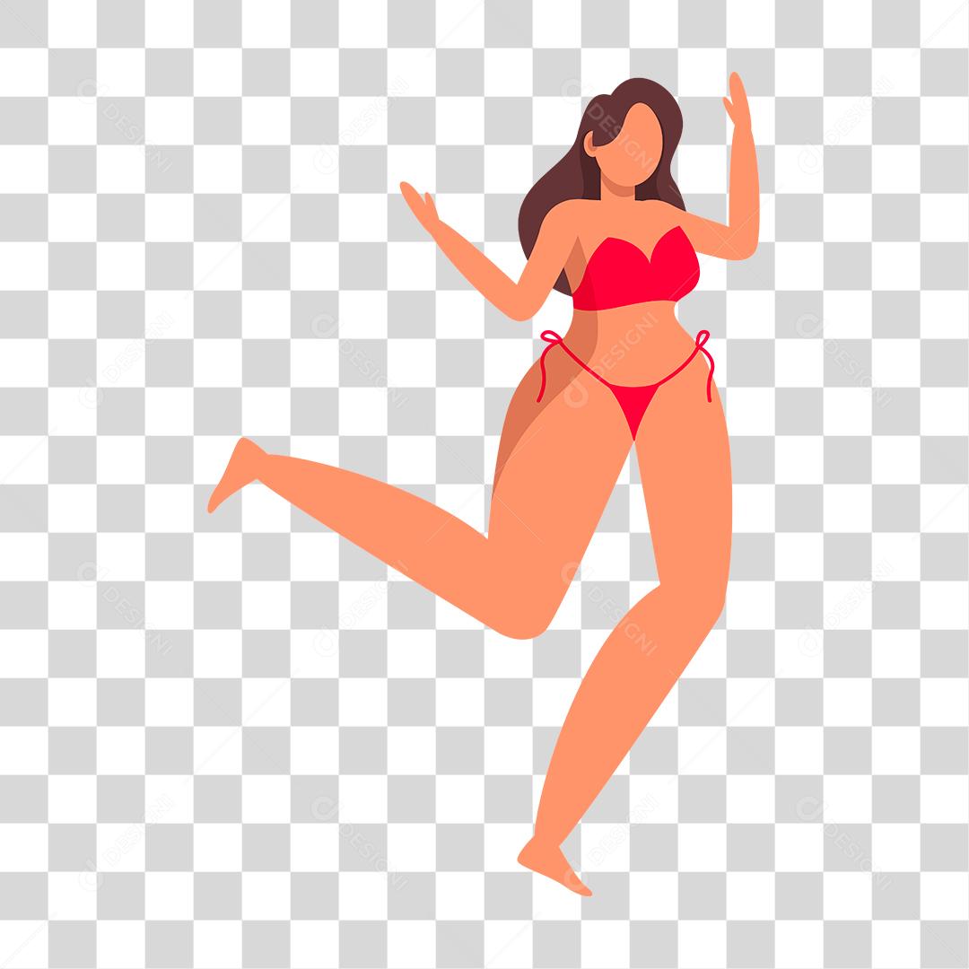 Desenho de pessoas vestidas com roupas de banho