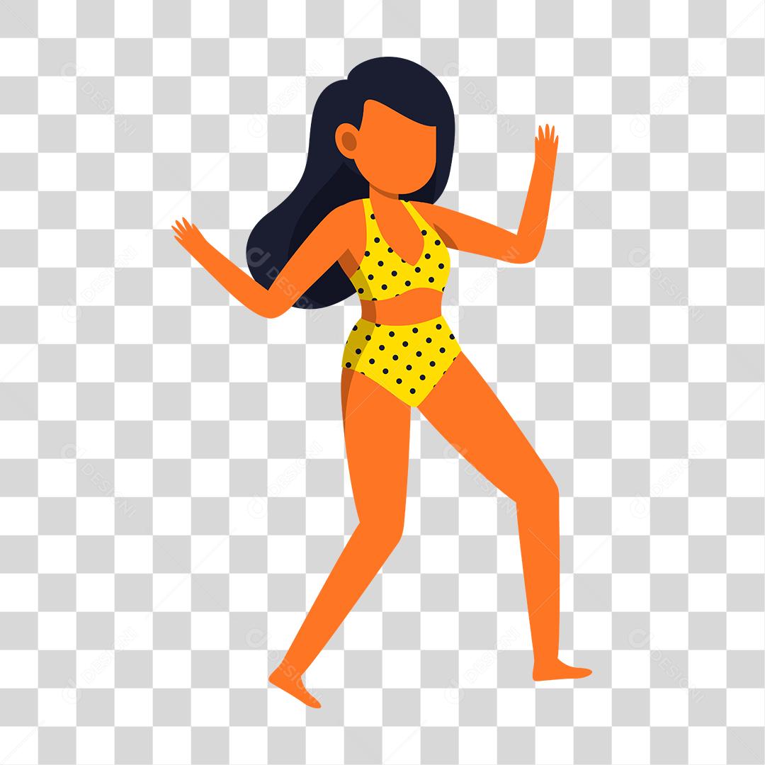 Desenho de pessoas vestidas com roupas de banho