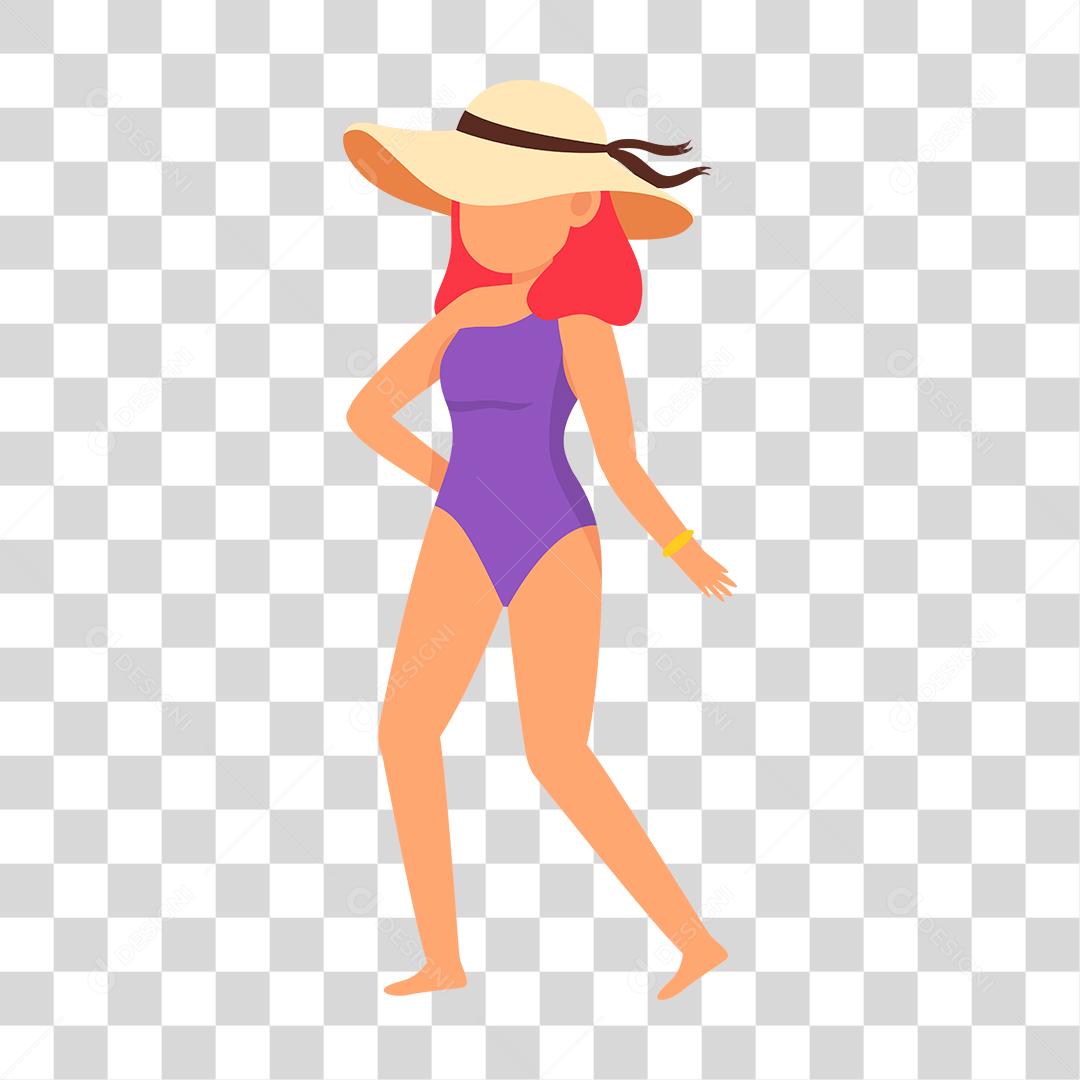 Desenho de pessoas vestidas com roupas de banho