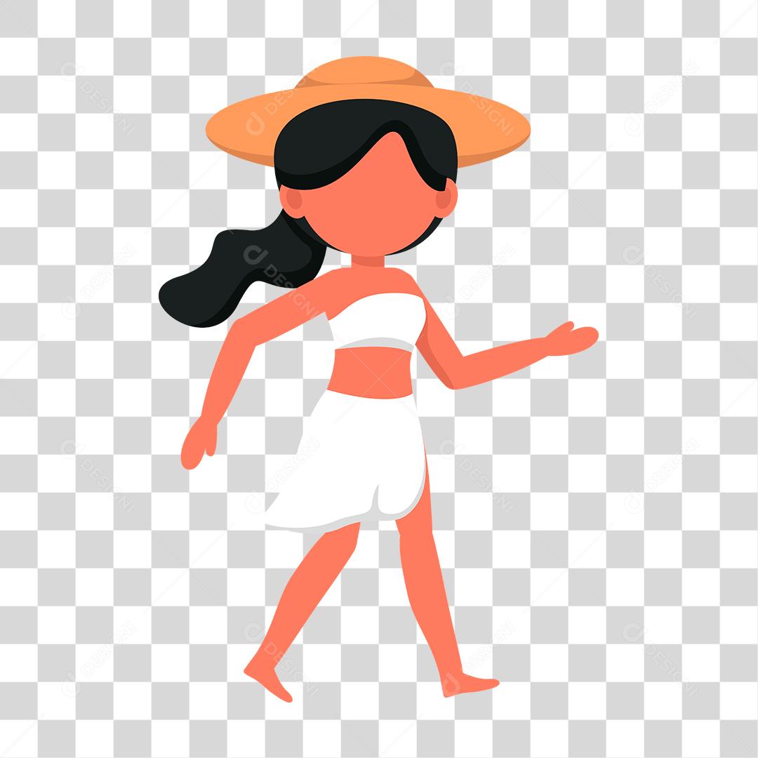 Desenho de pessoas vestidas com roupas de banho