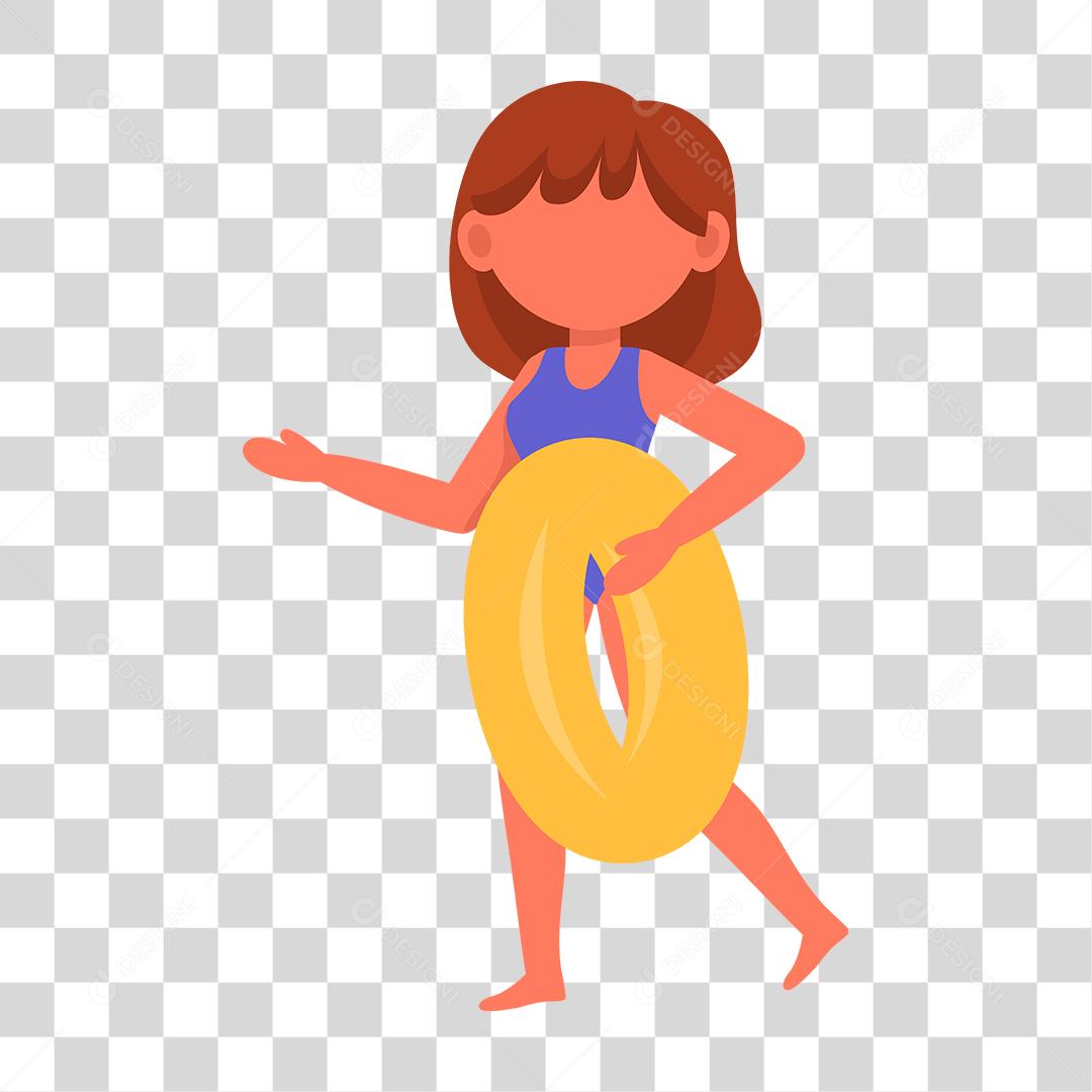 Desenho de pessoas vestidas com roupas de banho