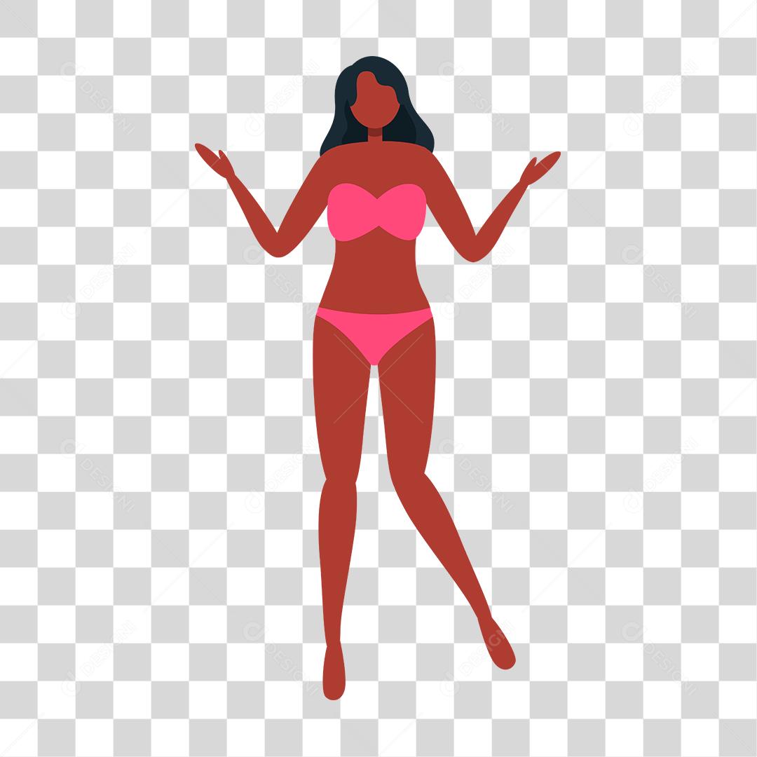 Desenho de pessoas vestidas com roupas de banho