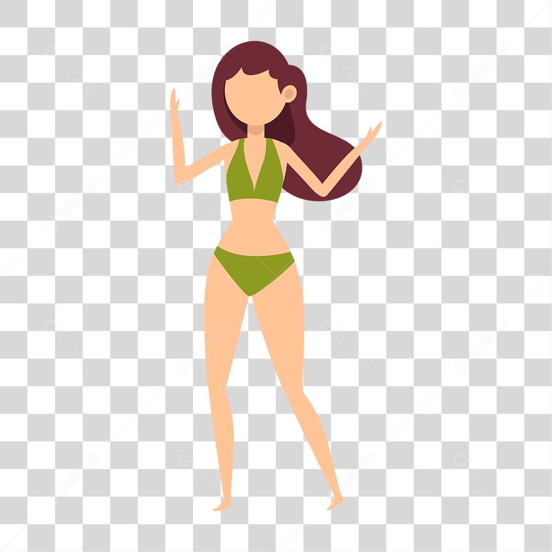 desenho de pessoa vestida com roupa de banho