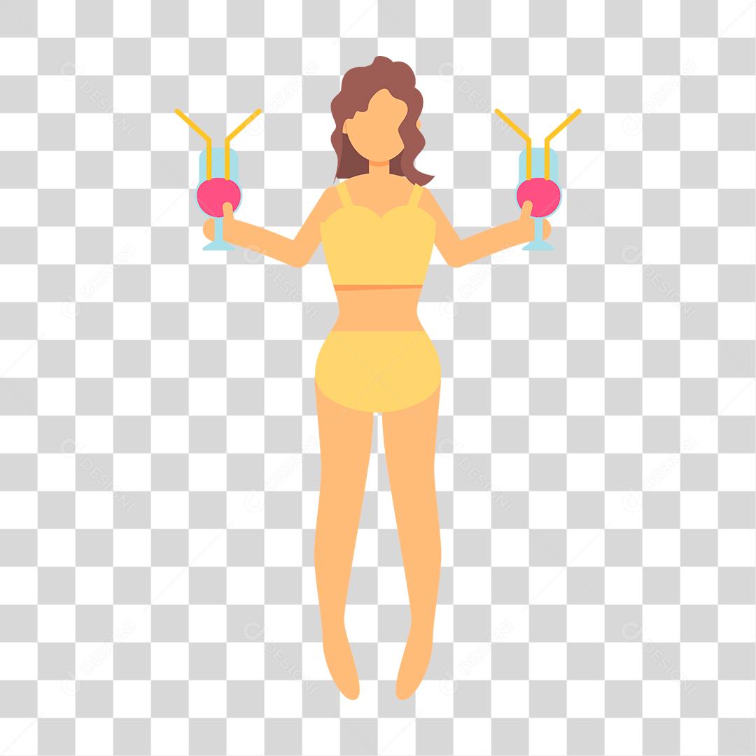 Desenho de uma pessoas vestida com roupa de banho