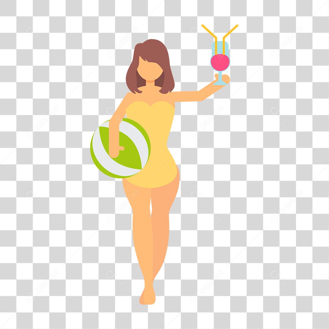 Desenho de uma pessoas vestida com roupa de banho