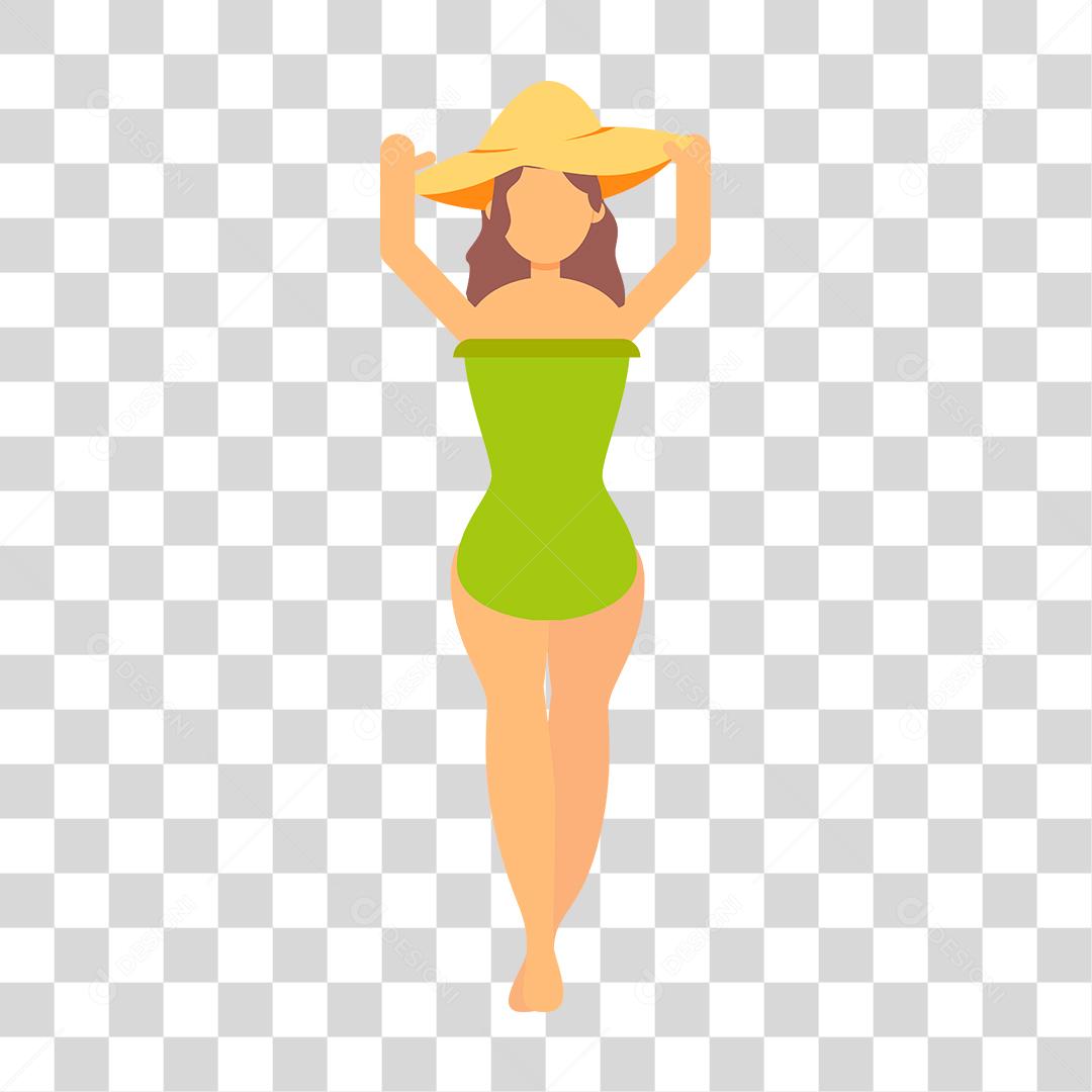 Desenho de uma pessoas vestida com roupa de banho