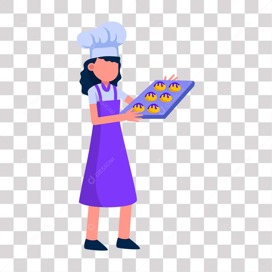 desenho de menina com forma de bolinhos