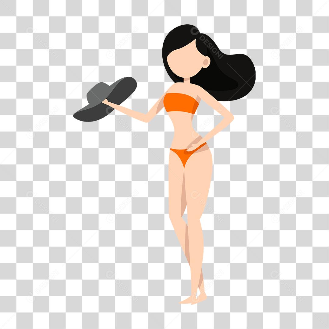 Desenho de pessoas vestidas com roupas de banho