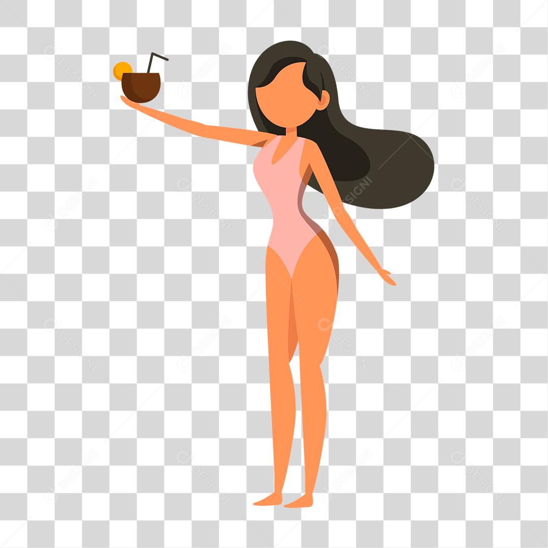 Desenho de pessoas vestidas com roupas de banho