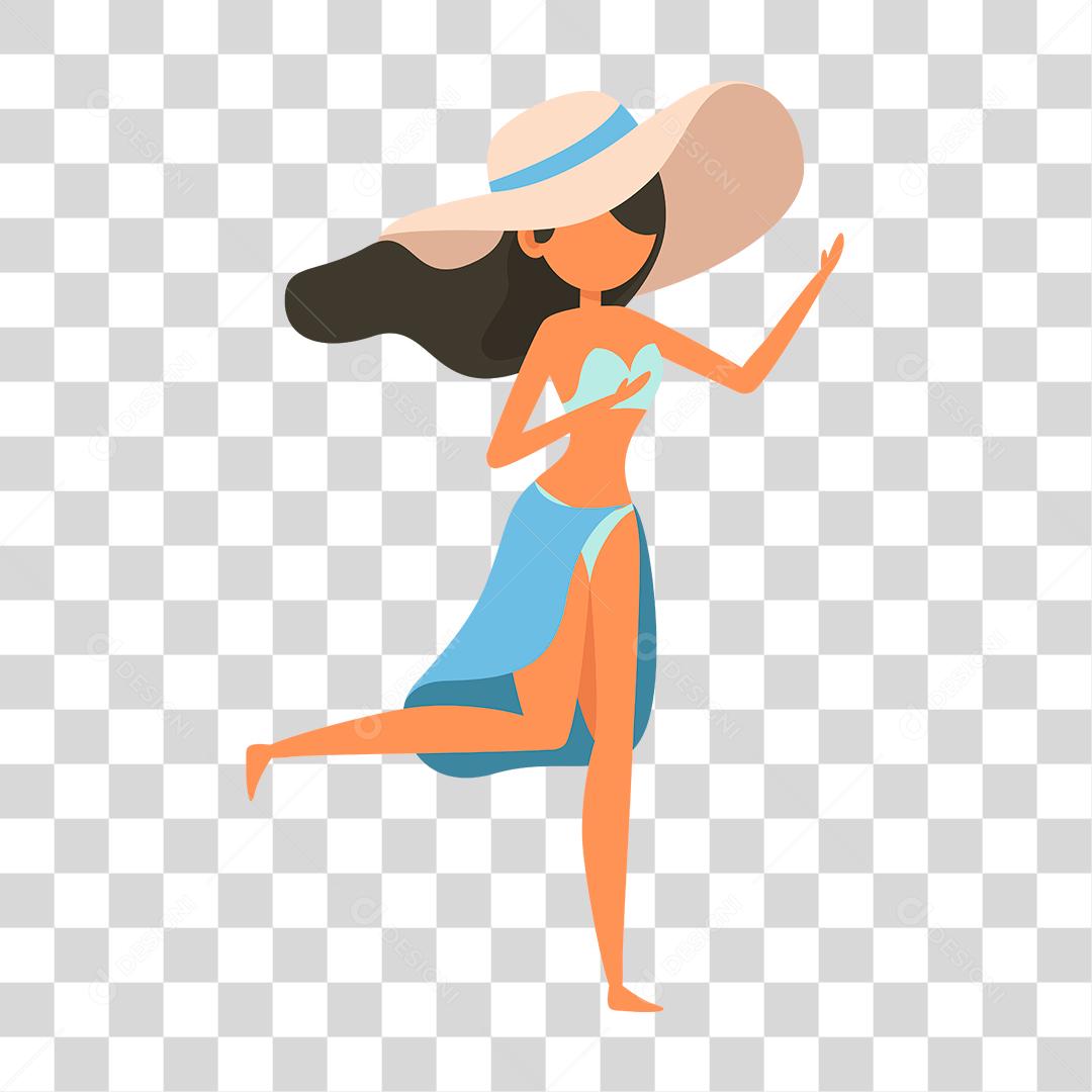 Desenho de pessoas vestidas com roupas de banho