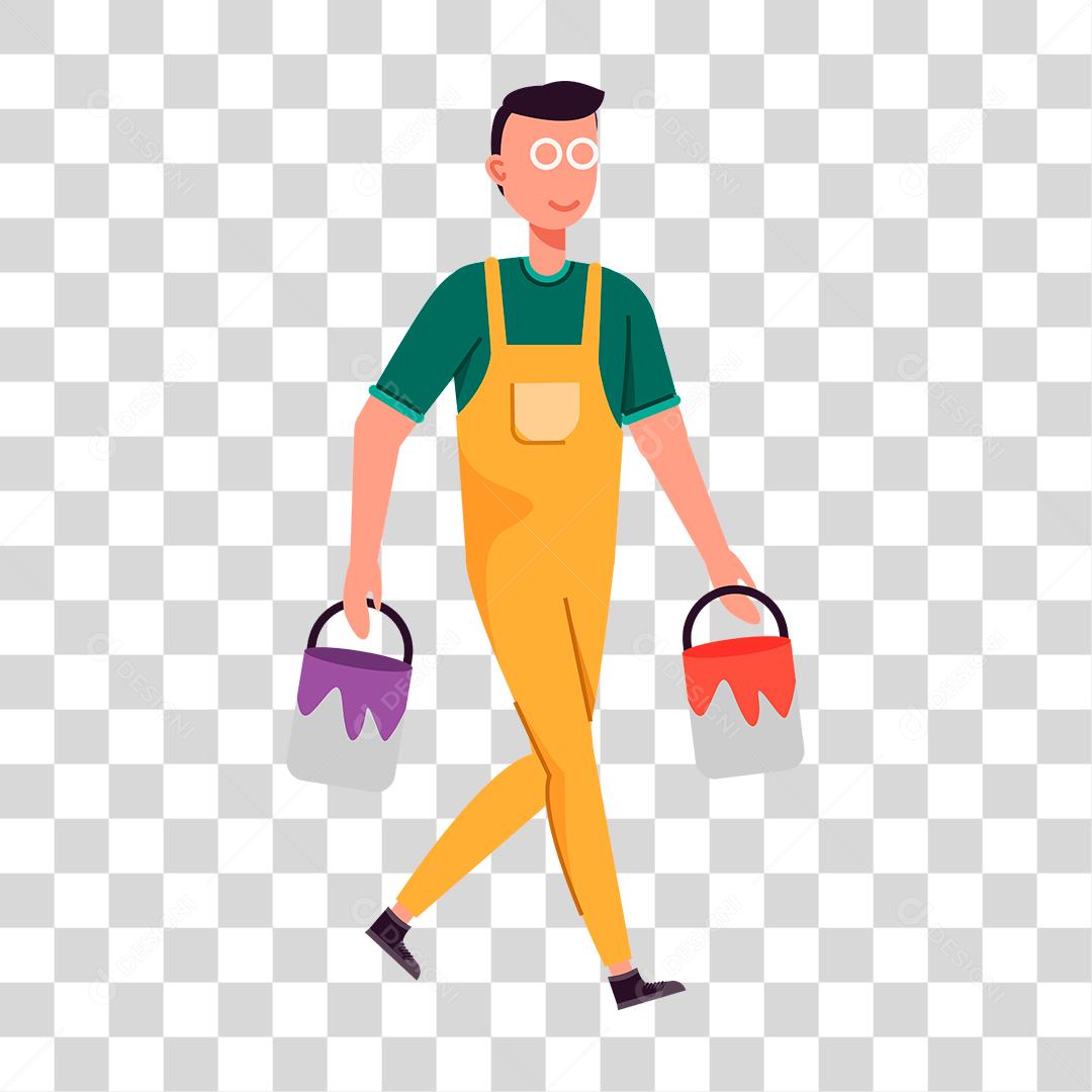 Desenho de pessoas trabalhando em suas profissões