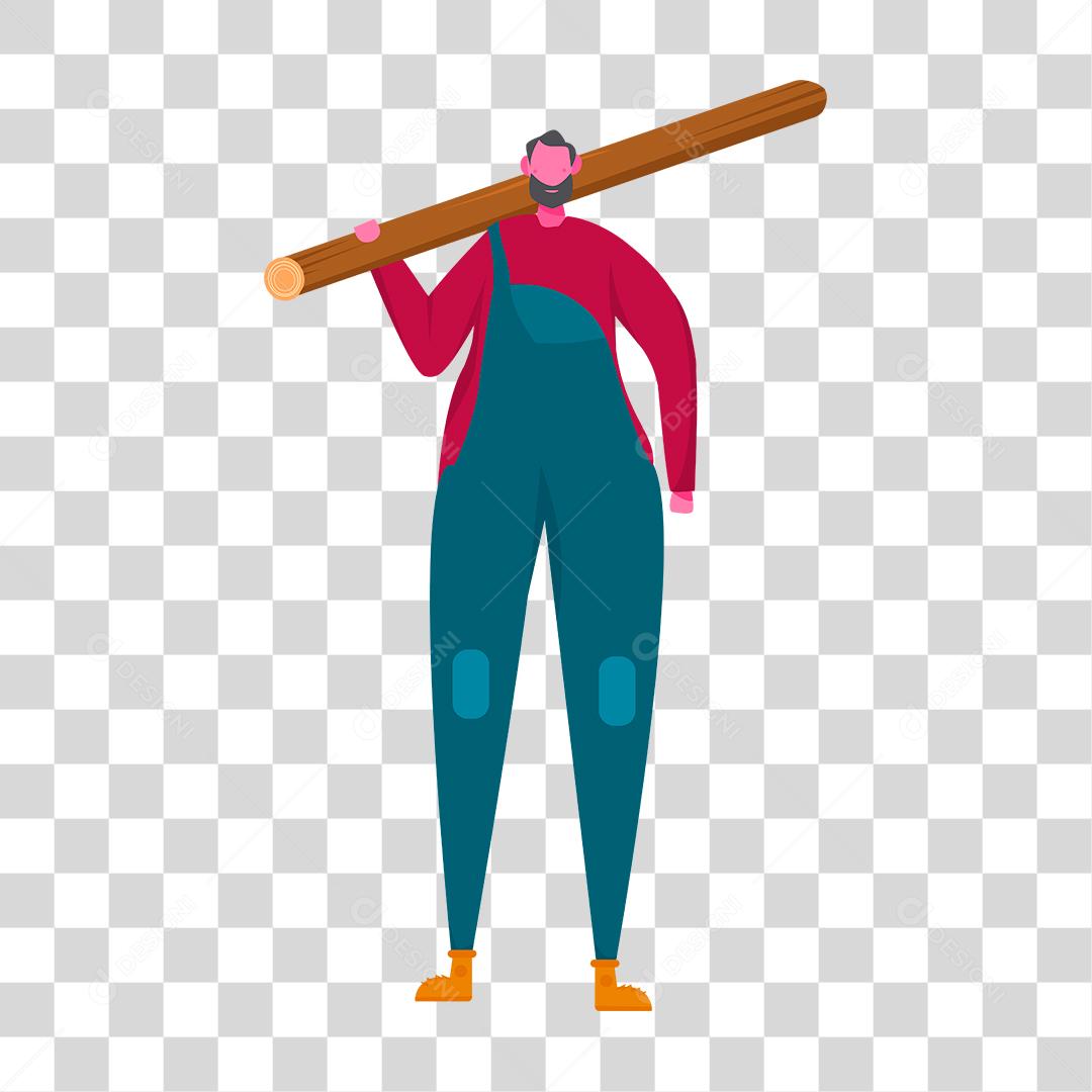 Desenho de homem lenhador