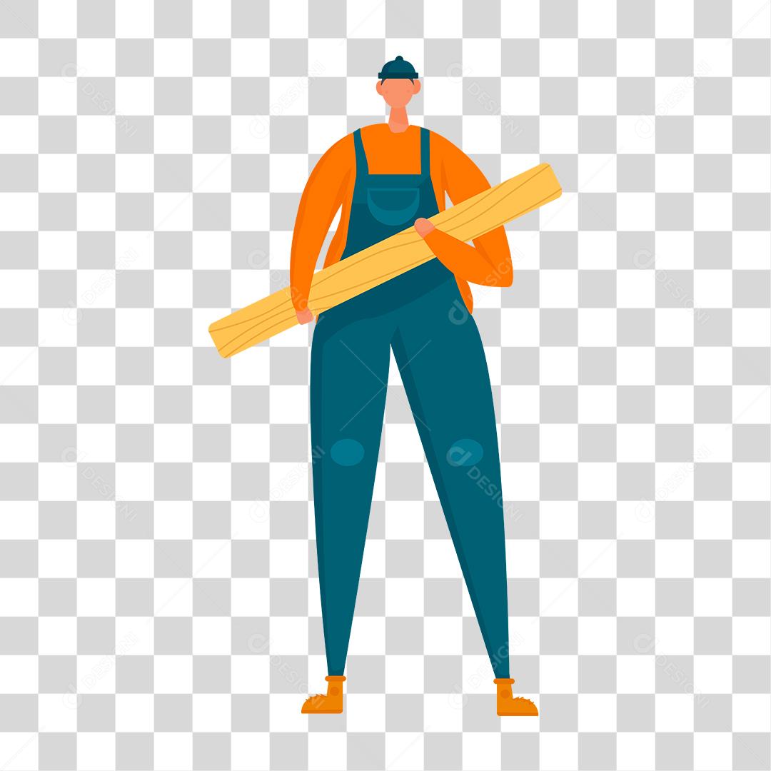 Desenho de homem lenhador