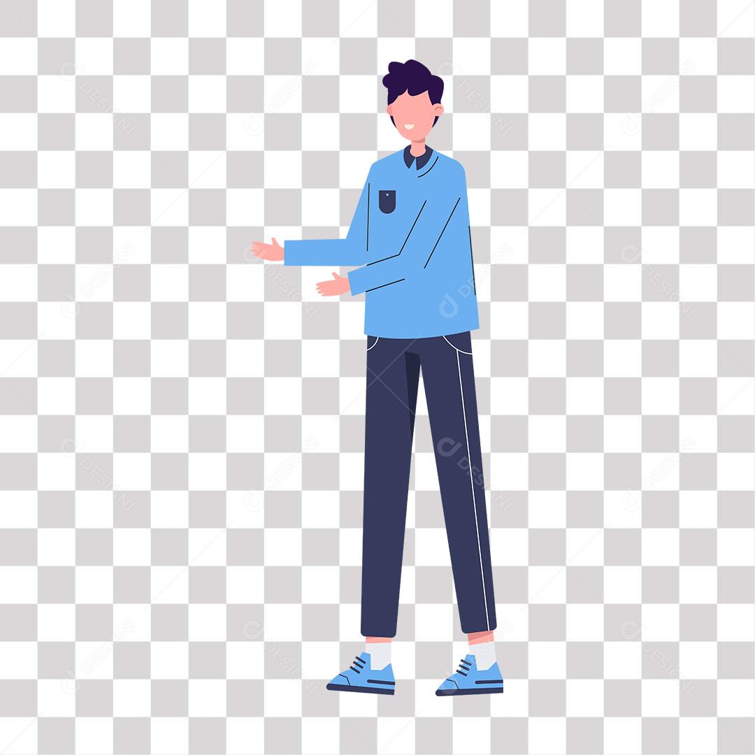 desenho de homem parado conversando