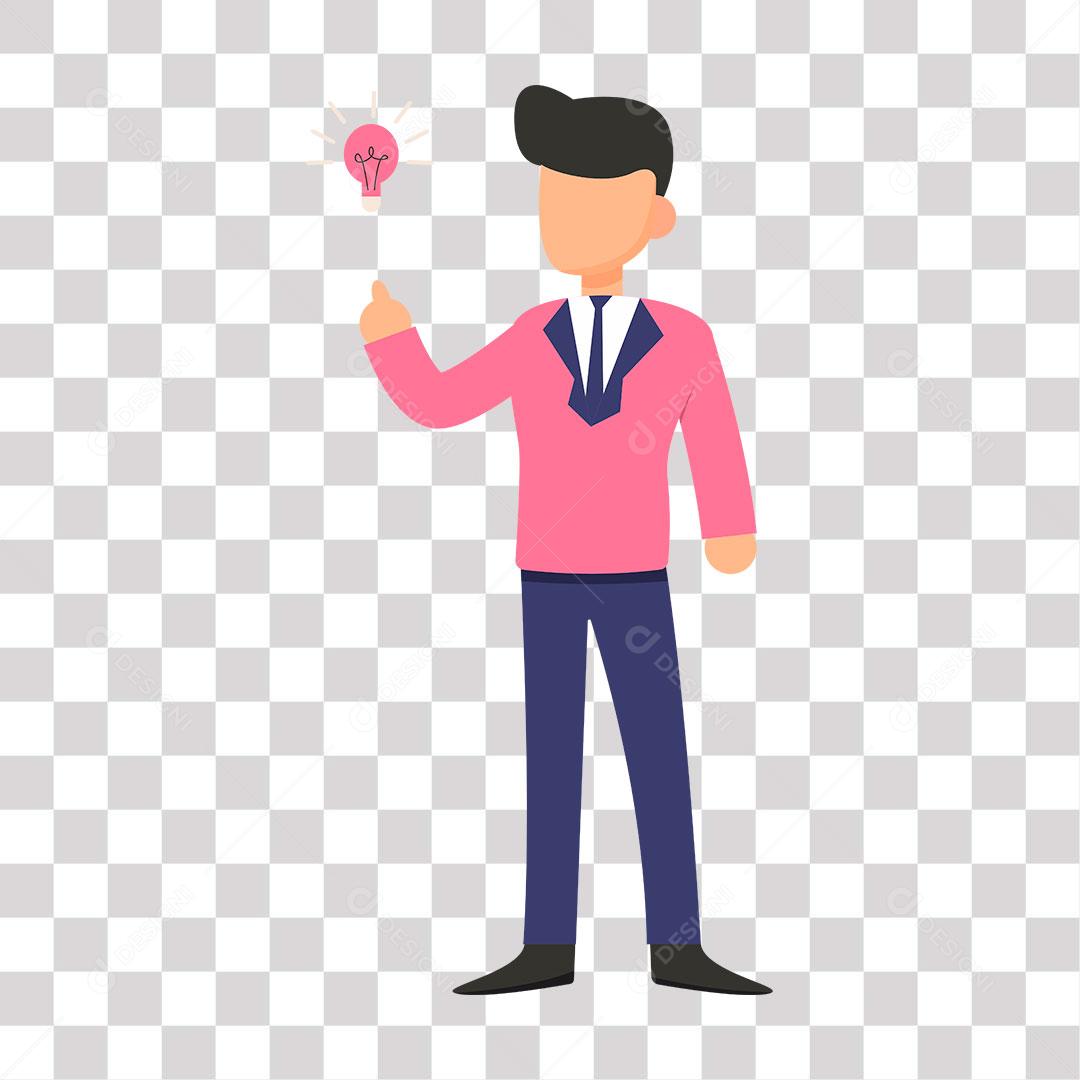 desenho de homem inteligente com ideia criativa