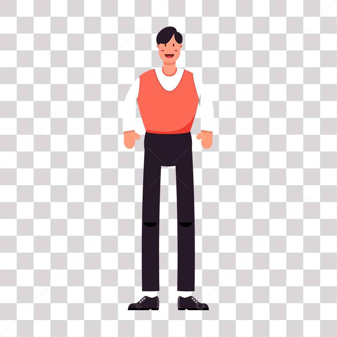 desenho de senhor parado bem vestido