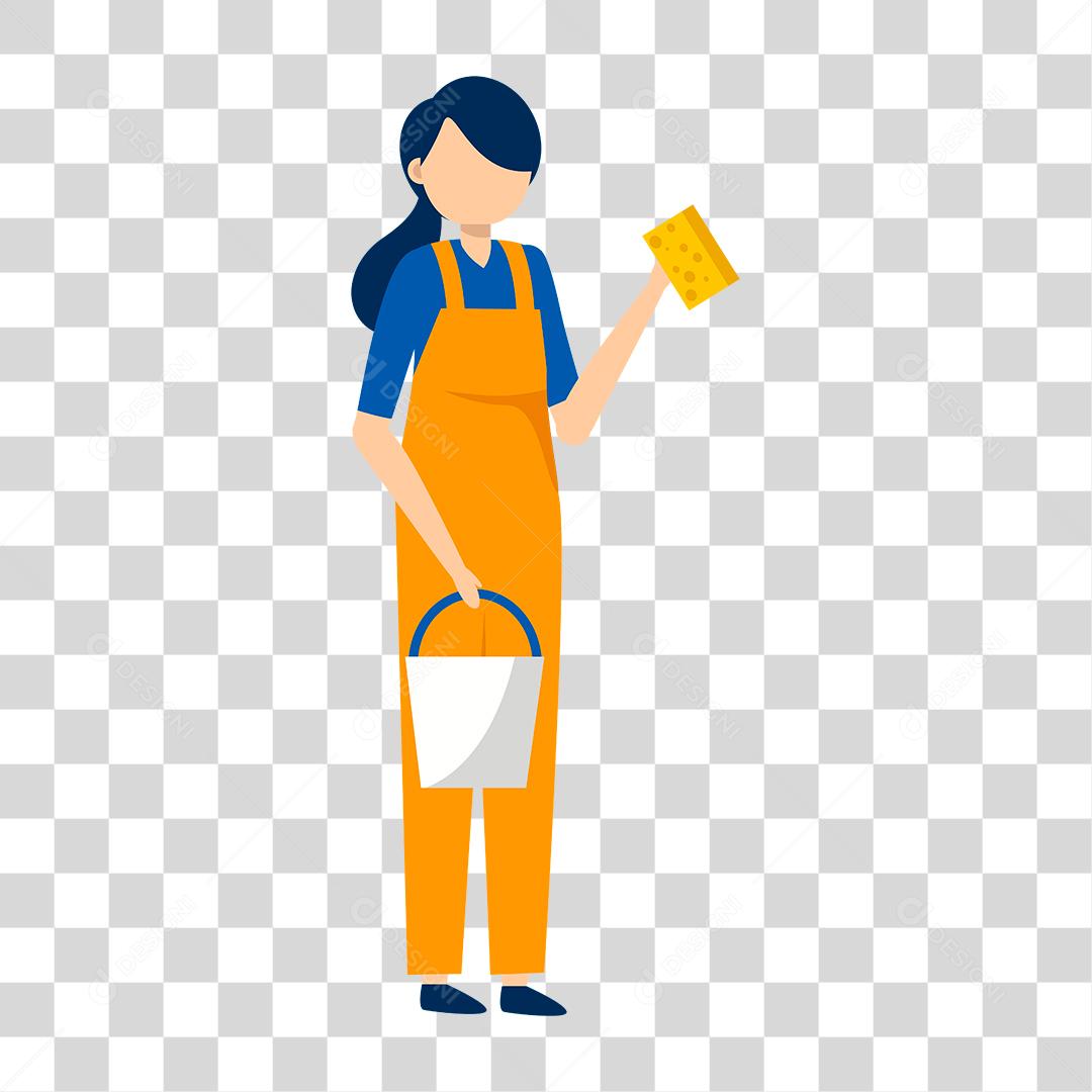 Desenho de mulher empregada domestica