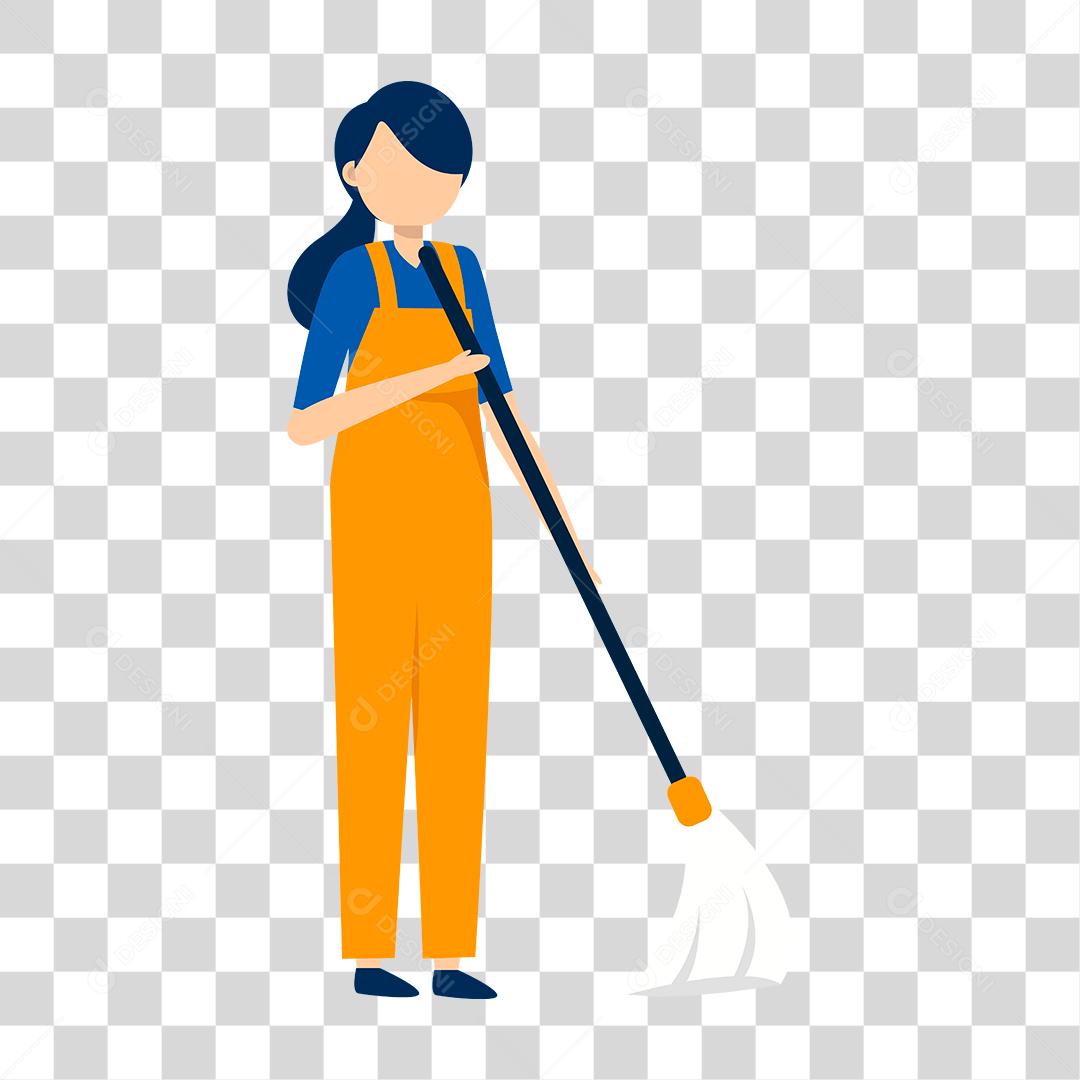 Desenho de mulher empregada domestica